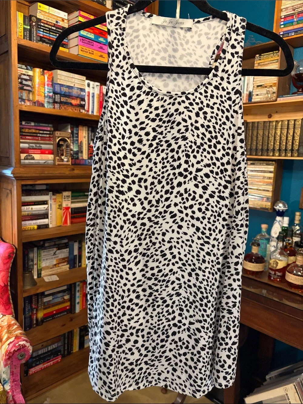 Ju Ju Jams Black & White Dalmatian Print Tank / Sleepwear